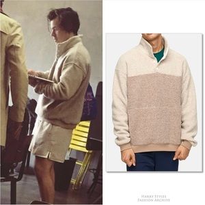 Outdoor Voices V-Neck Sweater - Cream and Tan